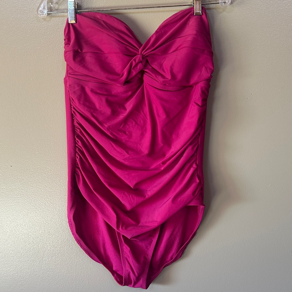 Pink Ruched One-Piece Swimsuit